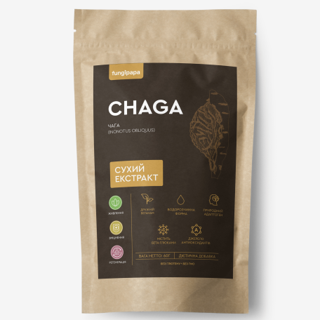 Чага экстракт порошковый Fungipapa Inonotus obliquus 60г