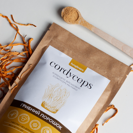Кордицепс, грибной порошок, Cordyceps militaris, Fungipapa, 60г-1