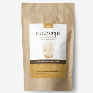 Кордицепс военный грибной порошок Fungipapa Cordyceps militaris 120г Кордицепс военный грибной порошок Fungipapa Cordyceps militaris 120г