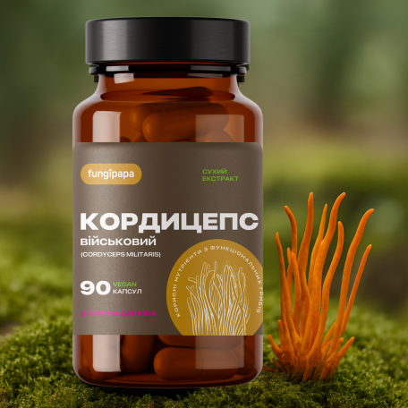 Кордицепс милитарис 90 капсул экстракт Cordyceps militaris Fungipapa-1