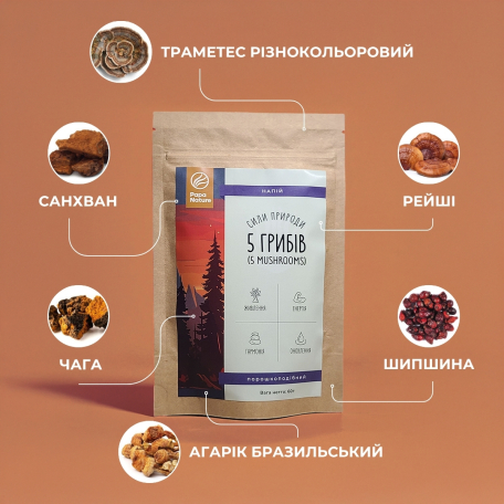 Напиток 5 грибов PapaNature 60г-2