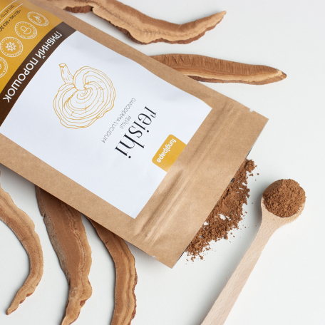 Рейші, грибний порошок, Ganoderma lucidum, Fungipapa, 60г-1