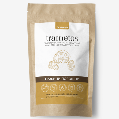 Траметес разноцветный грибной порошок Fungipapa Trametes versicolor 60г